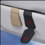 2 Pcs Wine Red PU Leather Car Visor Sunglasses Holder - Multi-Functional Clip for Glasses, Cards & Tickets, 9.5x4.5cm