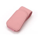 2 Pcs Pink PU Leather Car Visor Sunglasses Holder - Multi-Functional Clip for Glasses, Cards & Tickets, 9.5x4.5cm