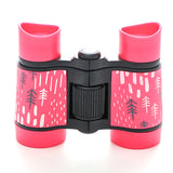 2 PCS Pink Kids Binoculars - Rubber Grip, Tree Pattern