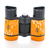 2 PCS Orange Kids Binoculars - Rubber Grip, Tree Pattern