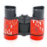 2 PCS Red Kids Binoculars - Rubber Grip, Tree Pattern