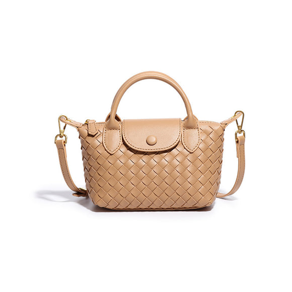 Apricot Woven Shoulder Bag - Stylish Dumpling Bag, Simple and Versatile Crossbody for Women