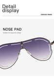 2-PCS Gold frame purple-red Oversized Aviator Sunglasses - Unique Cutout Design