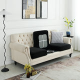 2 Pcs Black Elegant Polyester Sofa Cover - Full Protection Against Cat Scratches & Wear