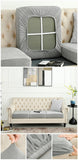 2 Pcs Light Grey Elegant Polyester Sofa Cover - Full Protection Against Cat Scratches & Wear