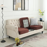 2 Pcs Coffee Elegant Polyester Sofa Cover - Full Protection Against Cat Scratches & Wear