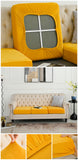 2 Pcs Yellow Elegant Polyester Sofa Cover - Full Protection Against Cat Scratches & Wear