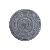 8 Pcs Dark Grey Woven Round Placemat - Non-Slip, Heat-Resistant Dining Table Mat,  36cm