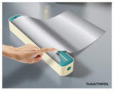 2 Pcs Beige And Blue Bidirectional Cling Film Cutter - Reusable Wrap Dispenser for Cling Film, Foil, and Parchment, 36x7x5cm (Cling Film Not Included)