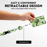 2 Pcs Blue and Green Retractable Badge Reel & ID Card Holder Set with Lanyard - Durable ABS Plastic