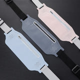 2 Pcs Grey Lightweight Women's Running Waist Bag - Splash-Proof Fitness Belt with Stretchable Phone Storage
