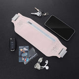 2 Pcs Blue Lightweight Women's Running Waist Bag - Splash-Proof Fitness Belt with Stretchable Phone Storage