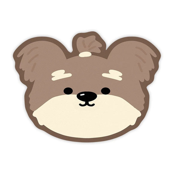 2 Pcs Style 10 Brown Puppy pattern Cartoon Pet Feeding Mat for Cats & Dogs - Absorbent Diatom Mud Splash-Proof Mat, Easy to Clean