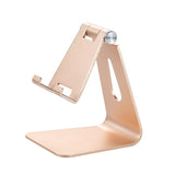 2 Pcs Gold Foldable Aluminum Alloy Phone & Tablet Stand - Adjustable Portable Desktop Holder