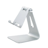 2 Pcs Silver Foldable Aluminum Alloy Phone & Tablet Stand - Adjustable Portable Desktop Holder