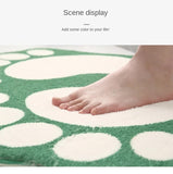 2 Pcs Dark Red And White Foot-Shaped Plush Bath Mat - Non-Slip Absorbent Bathroom Rug for Bedroom and Doorway (50x80cm)