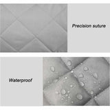 2 Pcs Grey Quilted Sofa Armrest Organizer Caddy - Multi-Pocket Remote Control Holder Bag