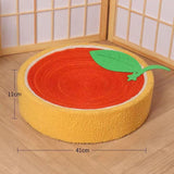 Adorable Cloth wrapped orange Cat Scratching Post and Lounger - 41cm Cat Claw Proof Basin