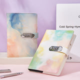 A5 Tie-Dye Journal with Combination Lock - 240 Pages, Soft Touch Cover Diary(Pink Green)