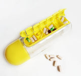 2pc 2-in-1 Water Bottle with 7-Day Pill Organizer - 600ml BPA-Free, Portable & Leakproof(Yellow)