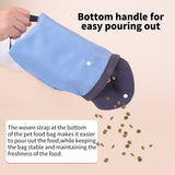 2-pcs Khaki Portable Pet Food Storage Bag - Roll Top Treat Pouch for Travel & Walks