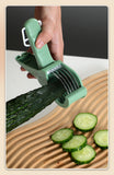 2 pcs Green 5-Blade Fruit & Vegetable Slicer for Crinkle Cuts - Kitchen Gadget