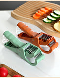 2 pcs (Orange+Green) 5-Blade Fruit & Vegetable Slicer for Crinkle Cuts - Kitchen Gadget