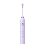 Advanced Sonic Toothbrush: 5 Cleaning Modes, 2-Min Timer, USB Fast Charge, Purple (4 brush heads)