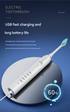 Advanced Sonic Toothbrush: 5 Cleaning Modes, 2-Min Timer, USB Fast Charge, Purple (4 brush heads + bracket + toothbrush box)