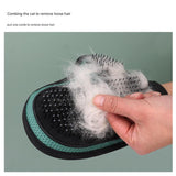 2 Pcs Grey And Black Pet Grooming Glove - Gentle Deshedding & Massage Mitt for Dogs & Cats, Efficient Fur Remover