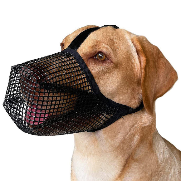 2 Pcs Size XS Black Breathable Mesh Dog Muzzle - Anti-Barking, Biting & Chewing - Adjustable & Comfortable Nylon Muzzle for Dogs