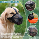 2 Pcs Size XS Black Breathable Mesh Dog Muzzle - Anti-Barking, Biting & Chewing - Adjustable & Comfortable Nylon Muzzle for Dogs