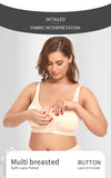 2 Pcs Size 5XL Women's Wireless Large-Cup Lace Bra with Front Clasp - Comfortable, Breathable, Beige
