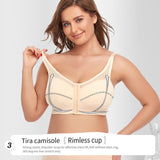 2 Pcs Size M Women's Wireless Large-Cup Lace Bra with Front Clasp - Comfortable, Breathable, Black