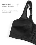 2 Pcs Size 4XL Women's Wireless Large-Cup Lace Bra with Front Clasp - Comfortable, Breathable, Black