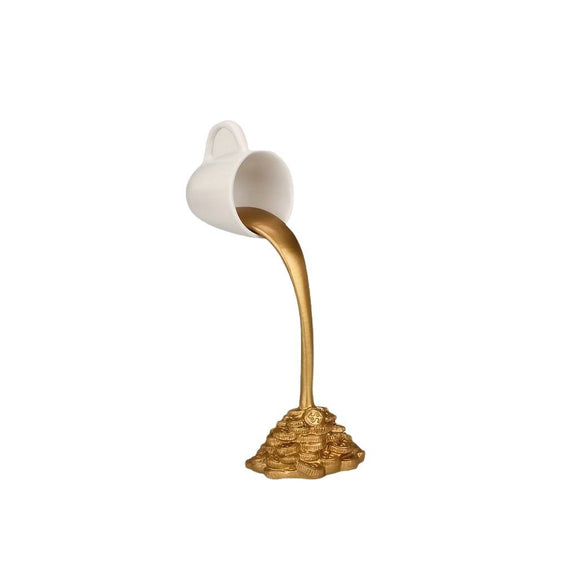 2 Pcs White Cup With Golden 