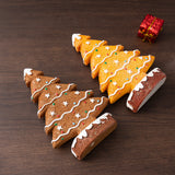 2 Pcs (1 Yellow + 1 Brown) Charming Gingerbread Christmas Tree Figurine - Festive Resin Holiday Table Decor Ornament