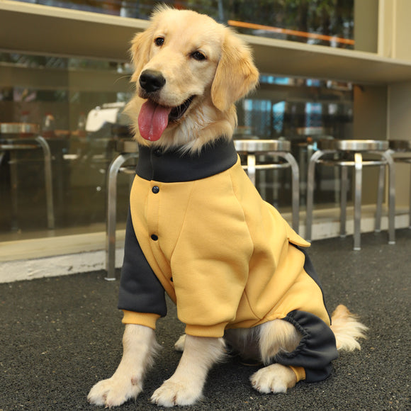 6XL Recommended 50-60 Pounds Yellow Autumn-Winter Dog Hoodie for Medium to Large Breeds - Golden Retriever & Labrador