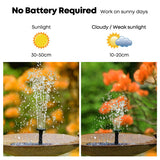 16cm Solar Floating Fountain with LED Light for Bird Bath and Pond