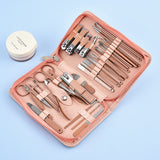 30-Piece Professional Manicure & Pedicure Set,Stainless Steel Grooming Kit(Rose Gold)