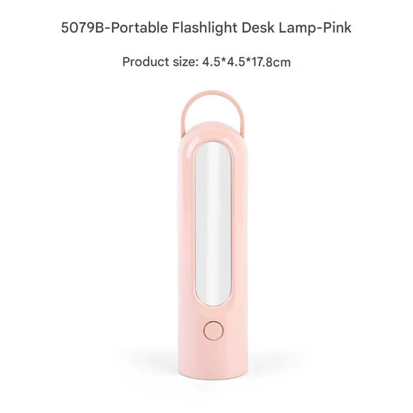 2-in-1 Portable LED Camping Lantern & Flashlight - USB Rechargeable, Dual Light Modes(Handle model pink)