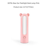 2-in-1 Portable LED Camping Lantern & Flashlight - USB Rechargeable, Dual Light Modes(Bear model pink)