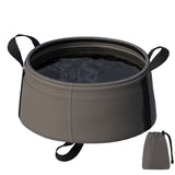 2 Pcs Dark Khaki Ultra-Lightweight Collapsible Travel Basin - Waterproof Folding Bucket for Camping, Hiking & Outdoors (8.5L)