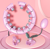 Light pink 24 Sections Adjustable Smart Hula Hoop with Weighted Ball - Never-Fall Fitness Ring with Massage Nodes for Core Training