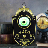 2-Piece Black Halloween Animated Eyeball Doorbell - Spooky Light-Up Prop with Scary Sounds for Party & Door Decoration