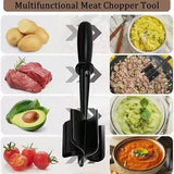 3-pieces Red Premium Heat Resistant Meat Chopper - Ground Meat Masher Utensil for Hamburger & Non-Stick Pans