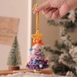 2 Pcs Handmade Crochet Christmas Tree Ornament - Plush Knitted Decoration with Bell - Ideal for Home, Car & Holiday Decor(Style B)