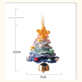 2 Pcs Handmade Crochet Christmas Tree Ornament - Plush Knitted Decoration with Bell - Ideal for Home, Car & Holiday Decor(Style B)
