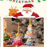 2 Pcs Handmade Crochet Christmas Tree Ornament - Plush Knitted Decoration with Bell - Ideal for Home, Car & Holiday Decor(Style F)