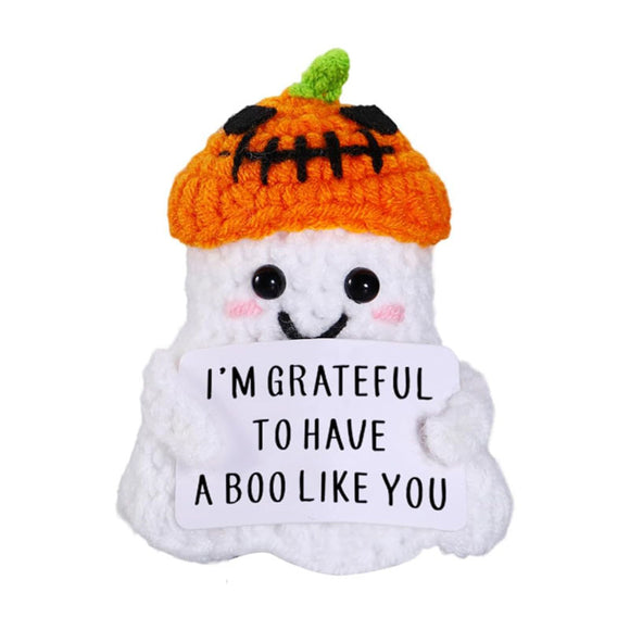 2 PCS White Spooky & Sweet: Handmade Crocheted Ghost Doll - Halloween Party & Home Decor Gift(B)